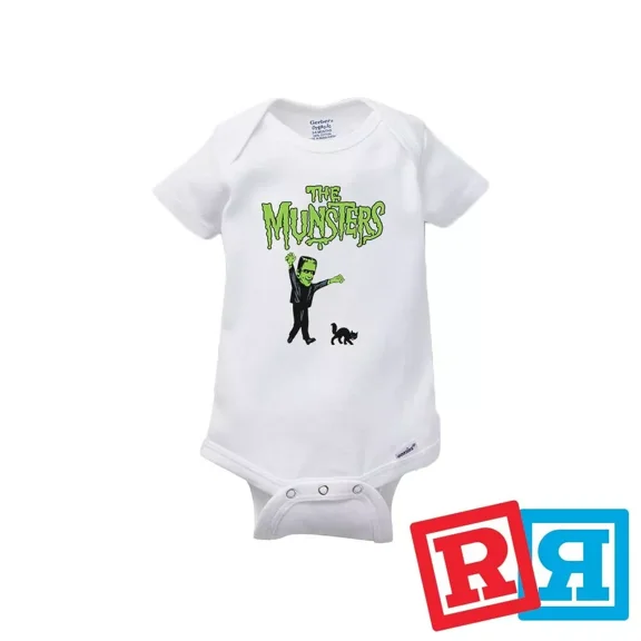 Bella Canvas The Munsters Gerber Baby OnesieÂ® Cotton Unisex White Short Sleeve Bodysuit