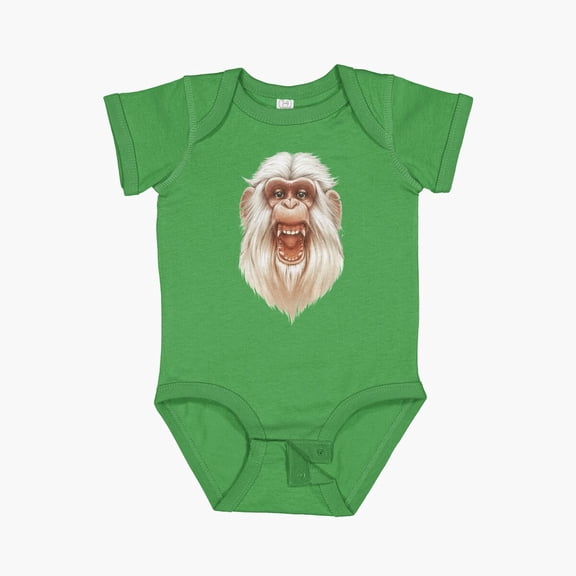 Bella Canvas The White Angry Monkey Short Sleeve Baby One-Piece Newborn Gender Neutral Outfit, Baby Boy Or Girl Bodysuit, Birrthday Gifts