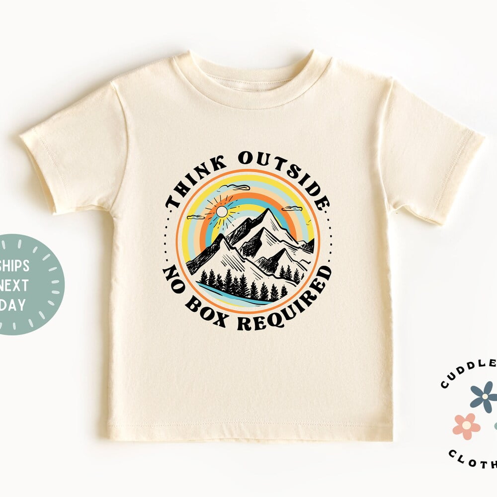 Womens Think Outside No Box Necessary Funny Cool Camping Graphic Funny T Shirt Crazy Dog Women S T Shirt Dark Grey S