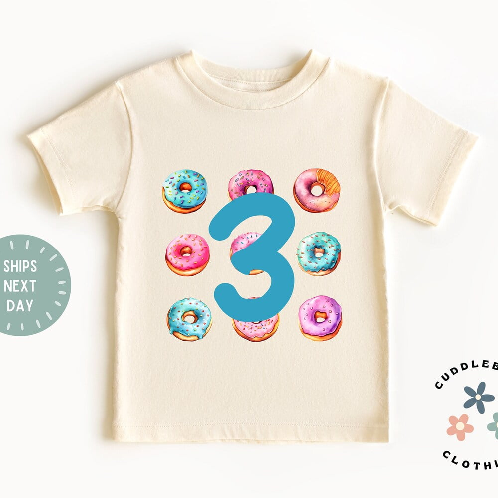 Bella Canvas Third Birthday Kids Shirt, Third Birthday Donut Lover Kids ...