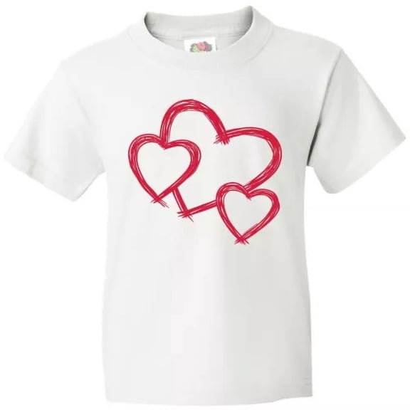 Bella Canvas Three Red Hearts Valentines Happy Singles Awareness Cute Toddler Shirt