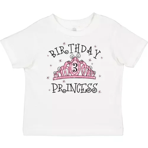 Bella Canvas Tiara 3rd Birthday Princess Toddler Toddler Shirt Crown Sparkle Fairy Child