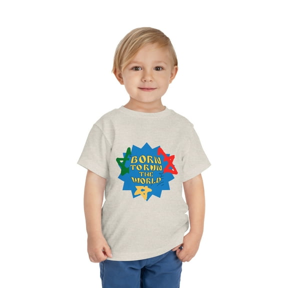 Bella Canvas Toddler Born To Run The World Short Sleeve Tee
