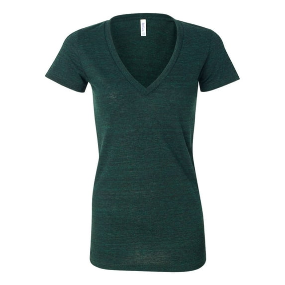 Bella + Canvas Triblend Short-Sleeve Deep V-Neck T-Shirt (8435) Emerald Triblend, M