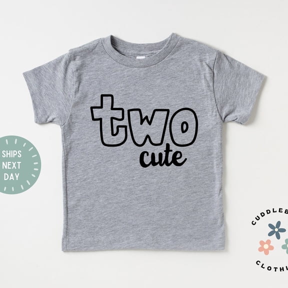 Bella Canvas Two Cute Birthday Shirt, - Two Unisex Kids Second Birthday Shirt, Second Birthday Tee for Toddler, 2 Year Old Boy Girl Tshirt