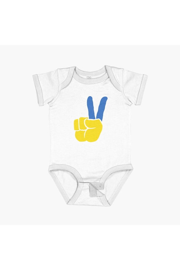Bella Canvas Ukraine Peace Symbol Short Sleeve Baby One-Piece Newborn Gender Neutral Outfit, Baby Boy Or Girl Bodysuit, Birrthday Gifts