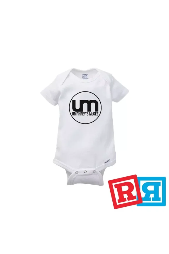 Bella Canvas Umphreys McGee Gerber Baby Onesie® Cotton Unisex White Short Sleeve Bodysuit