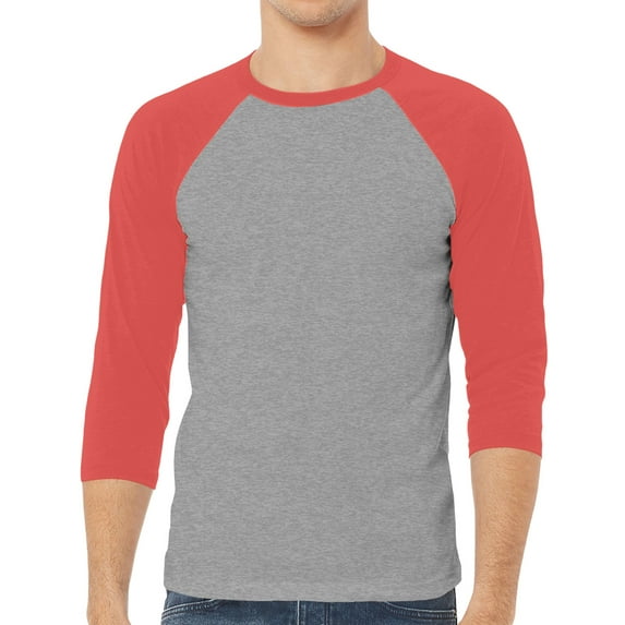 Bella+Canvas Unisex 3/4 Sleeve Baseball Tee - Men Women Raglan T-Shirt 3200 - Cotton Polyester Sport Style Shirt Gift for Mens Ladies