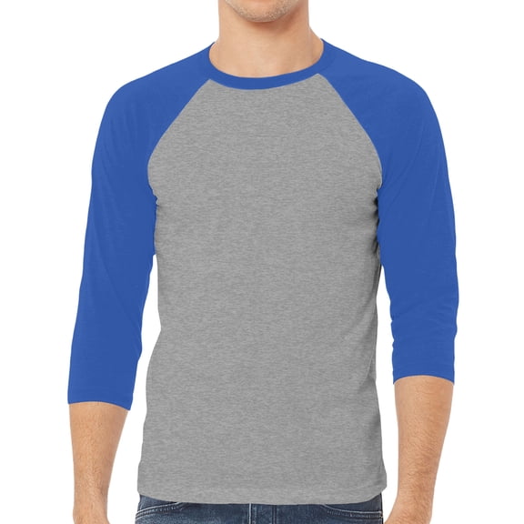Bella+Canvas Unisex 3/4 Sleeve Baseball Tee - Men Women Raglan T-Shirt 3200 - Cotton Polyester Sport Style Shirt Gift for Mens Ladies