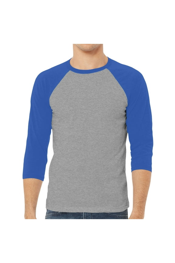 Bella+Canvas Unisex 3/4 Sleeve Baseball Tee - Men Women Raglan T-Shirt 3200 - Cotton Polyester Sport Style Shirt Gift for Mens Ladies