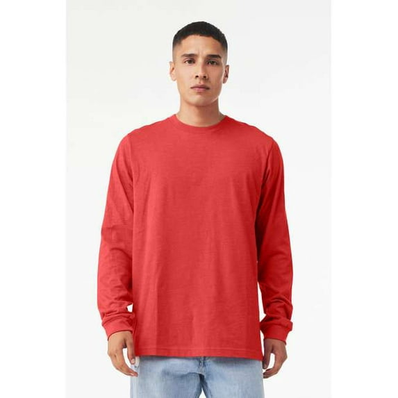 Bella Canvas Unisex CVC Jersey Long-Sleeve T-Shirt Heather Red