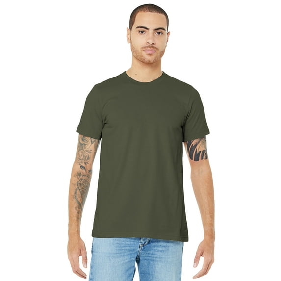 Bella + Canvas Unisex Cotton Jersey T-Shirt, Army - 4XL
