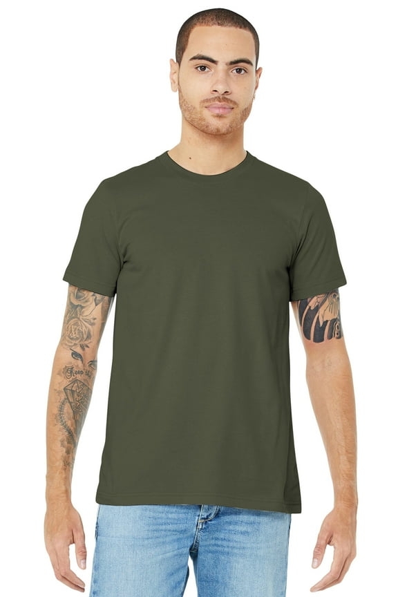 Bella + Canvas Unisex Cotton Jersey T-Shirt, Army - L