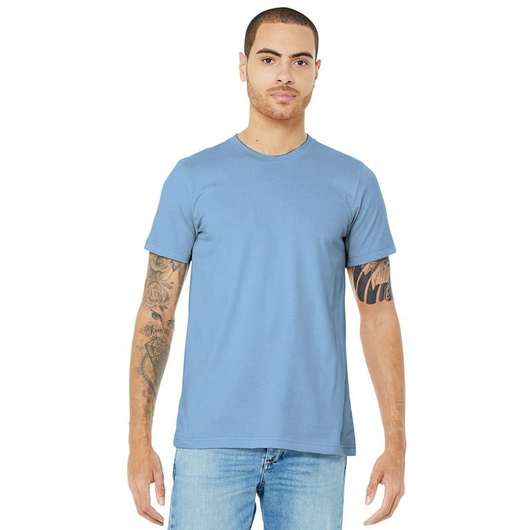 - Cotton T-Shirt, Blue Baby Jersey 4XL Unisex + Canvas Bella