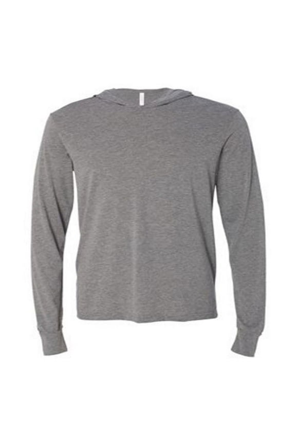 Bella + Canvas Unisex Jersey Long-Sleeve Hoodie, Large, Grey Triblend