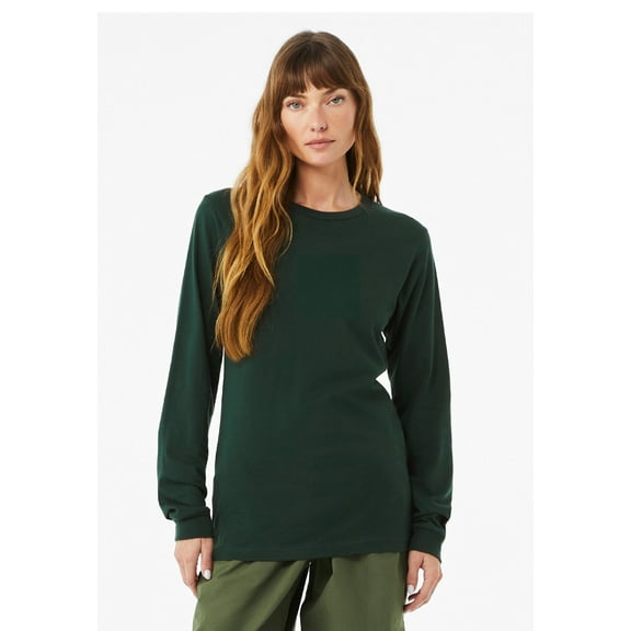 Bella Canvas Unisex Jersey Long Sleeve Tee, L, Forest