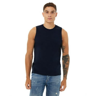 Bella + Canvas Unisex Jersey Muscle Tank XS NAVY
