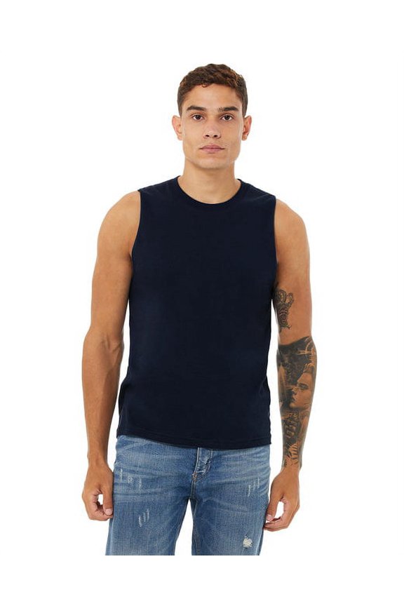 Bella + Canvas Unisex Jersey Muscle Tank XS NAVY