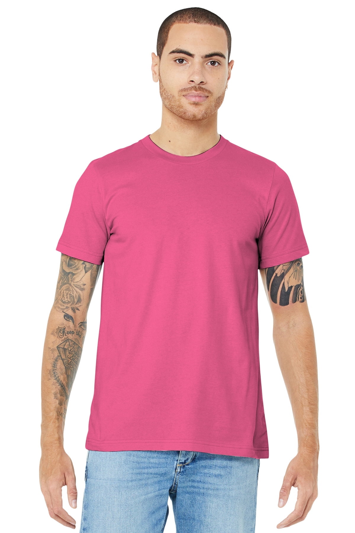 Bella + Canvas Unisex Cotton Jersey T-Shirt, Coral - L - Walmart.com