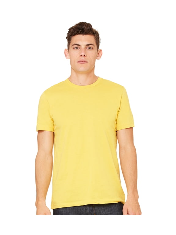 Bella Canvas Mens Taped Shoulders Crewneck T-Shirt, Maize Yellow, Small