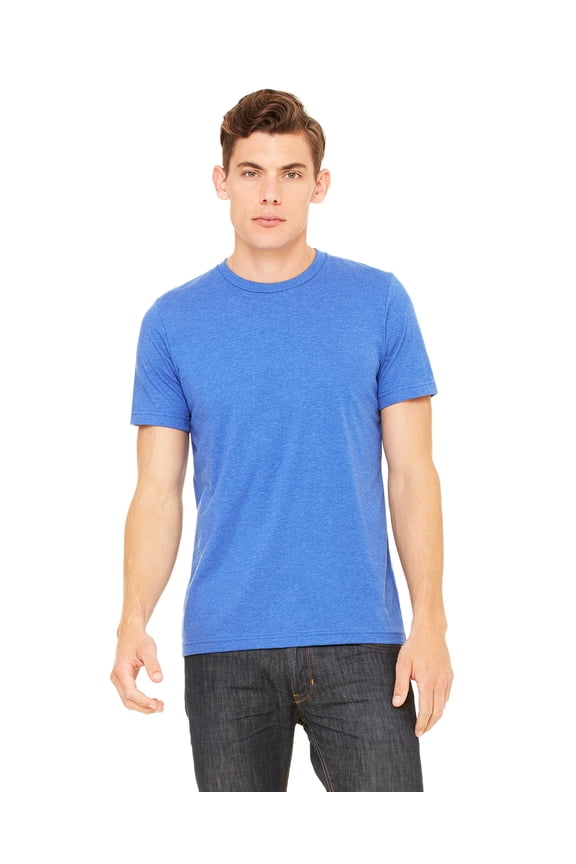 Bella + Canvas Unisex Jersey Short Sleeve Tee , 3001CVC , HTHR TRUE ROYAL , Medium