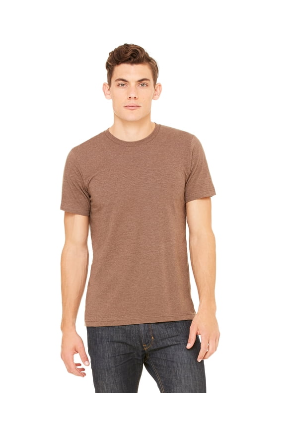 Bella + Canvas Unisex Jersey Short Sleeve Tee , 3001CVC , Heather Brown , Small