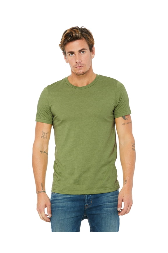 Bella + Canvas Unisex Jersey Short Sleeve Tee , 3001CVC , Heather Green , Small