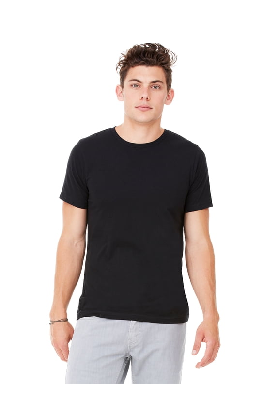 Bella + Canvas Unisex Jersey Short Sleeve Tee , 3001CVC , SOLID BLK BLEND , Medium