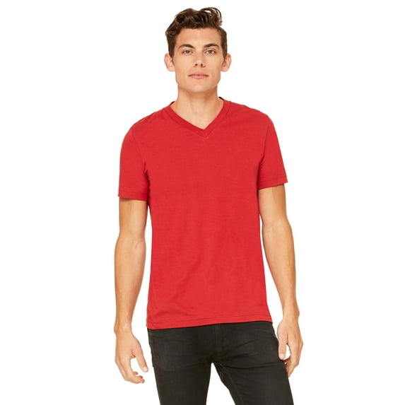 Bella + Canvas Unisex Jersey Short Sleeve V-Neck Tee , 3005 , Canvas Red , Large