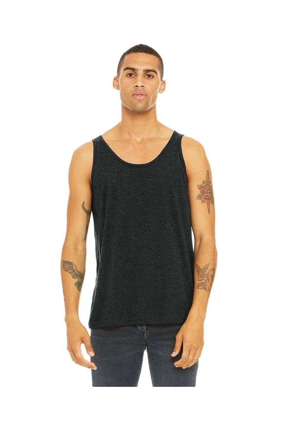 Bella + Canvas Unisex Jersey Tank , 3480 , CHAR-BLACK TRIB , Medium