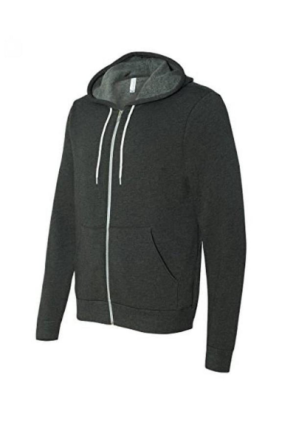 + Canvas Unisex Poly-Cotton Fleece Full-Zip Hoodie (Dark Grey Heather) (2X)