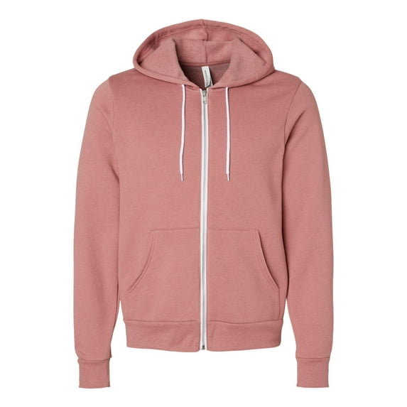 BELLA + CANVAS - Sponge Fleece Full-Zip Hoodie - 3739 - Heather Mauve - Size: M