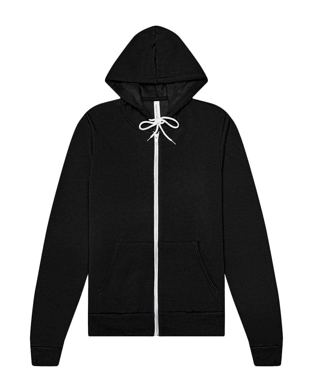 Unisex Poly-Cotton Fleece Full-Zip Hooded Sweatshirt - YELLOW - XS
