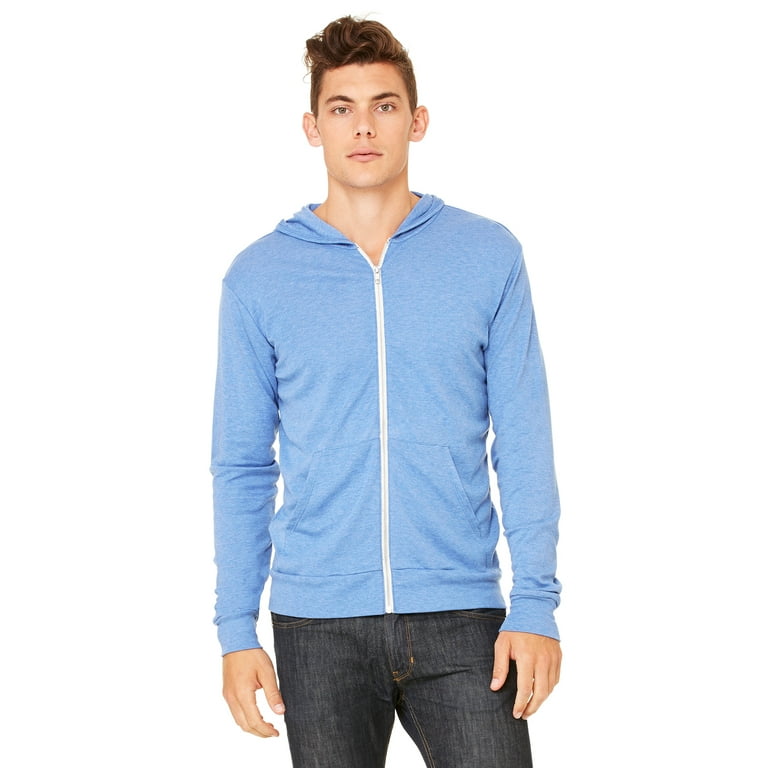 Bella + Canvas Unisex Triblend Full-Zip Lightweight Hoodie - 3939 -  Walmart.com