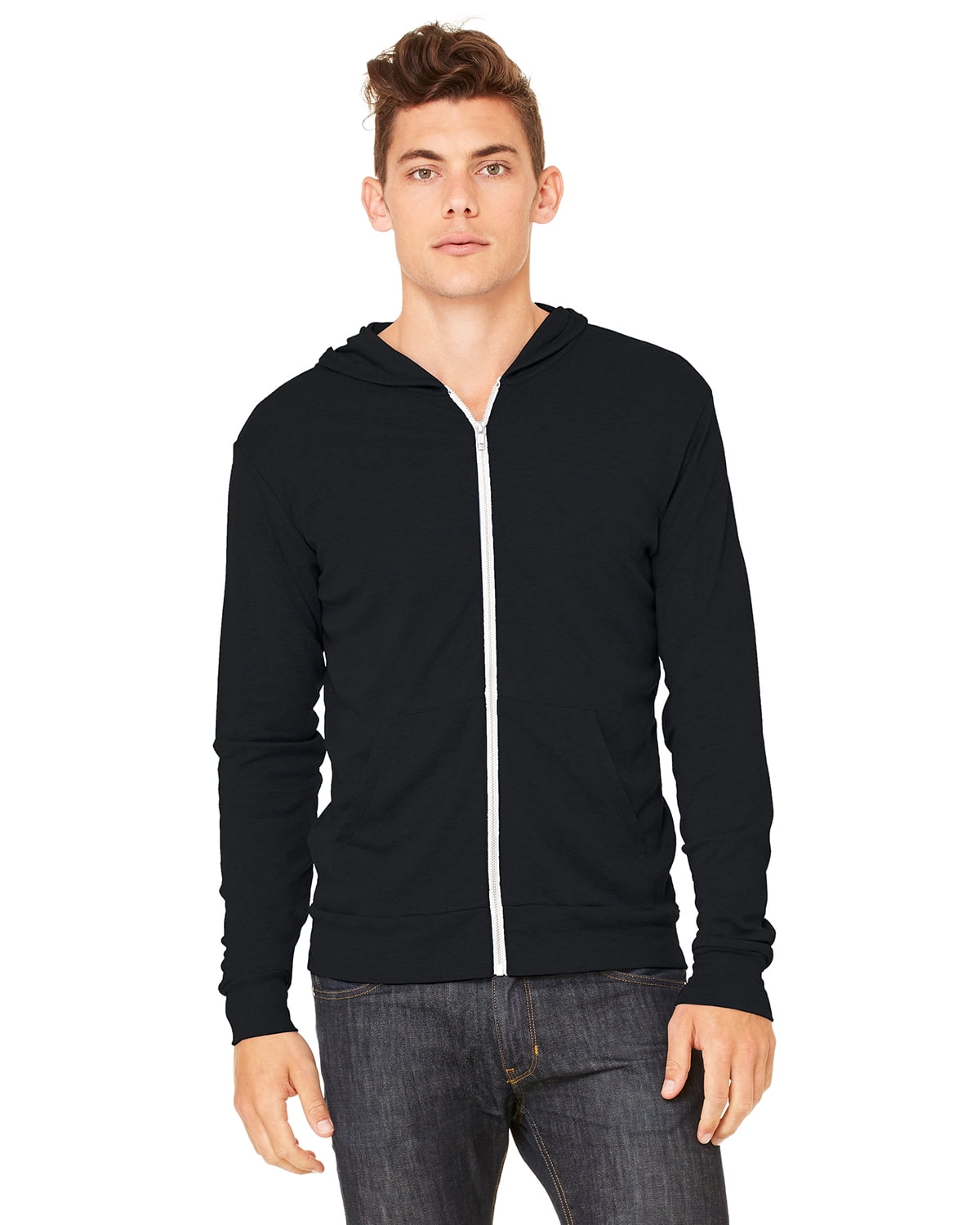 Bella + Canvas Unisex Triblend Full-Zip Lightweight Hoodie - 3939 -  Walmart.com