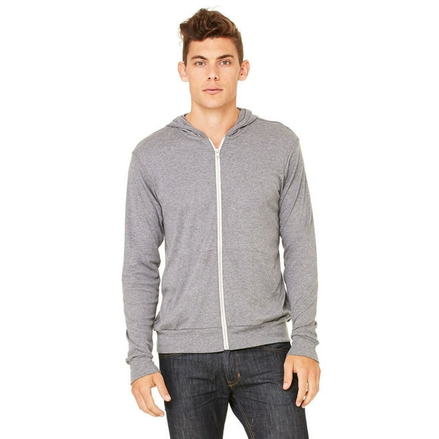 Bella + Canvas Unisex Triblend Full-Zip Lightweight Hoodie