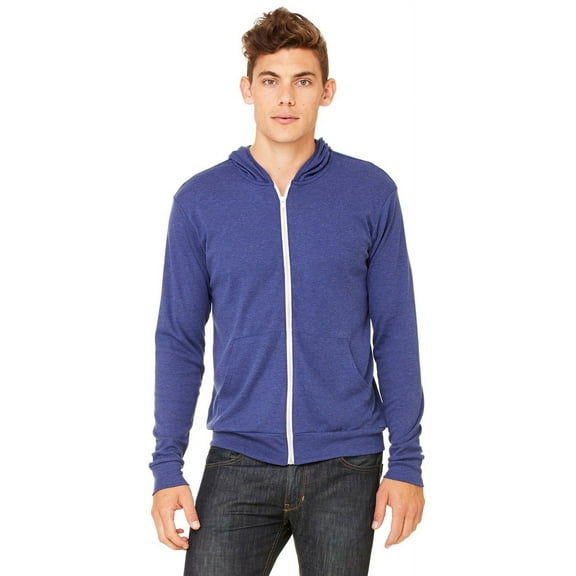 Bella   Canvas Unisex Triblend Full-Zip Lightweight Hoodie