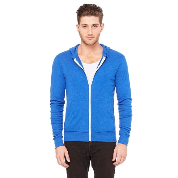 Bella   Canvas Unisex Triblend Full-Zip Lightweight Hoodie