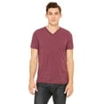thumbnail image 1 of Bella + Canvas Unisex Triblend Short Sleeve V-Neck Tee , 3415C , Maroon Triblend , Large, 1 of 1