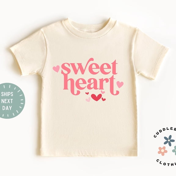 Bella Canvas Valentines Day Sweetheart Kids Tee, Sweetheart Toddler Girl Valentines Day Shirt, Gift for Girl, Birthday Girl, Kids Tee