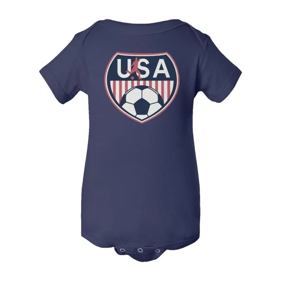 Bella Canvas Vintage USA-Inspired Soccer Baby Bodysuit For Patriotic Game Days