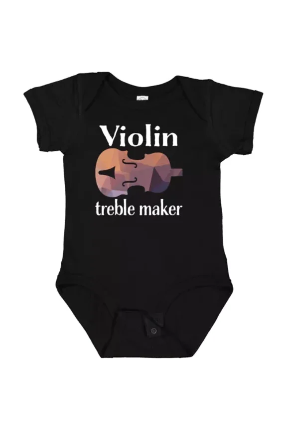 Bella Canvas Violin Treble Maker Funny Violinist Music Baby Player Strings Bodysuit