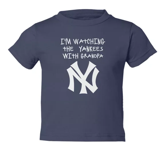 Bella Canvas Watching the NY With Grandpa Kids Toddler Boys & Girls Shirt, Gift for Baby or Kids