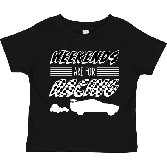 Bella Canvas Weekends Are For Racing Race Car Silhouette And Racing Toddler T-Shirt