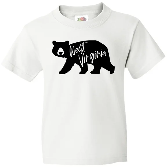 Bella Canvas West Virginia Black Bear Silhouette State Home Animal Toddler Shirt