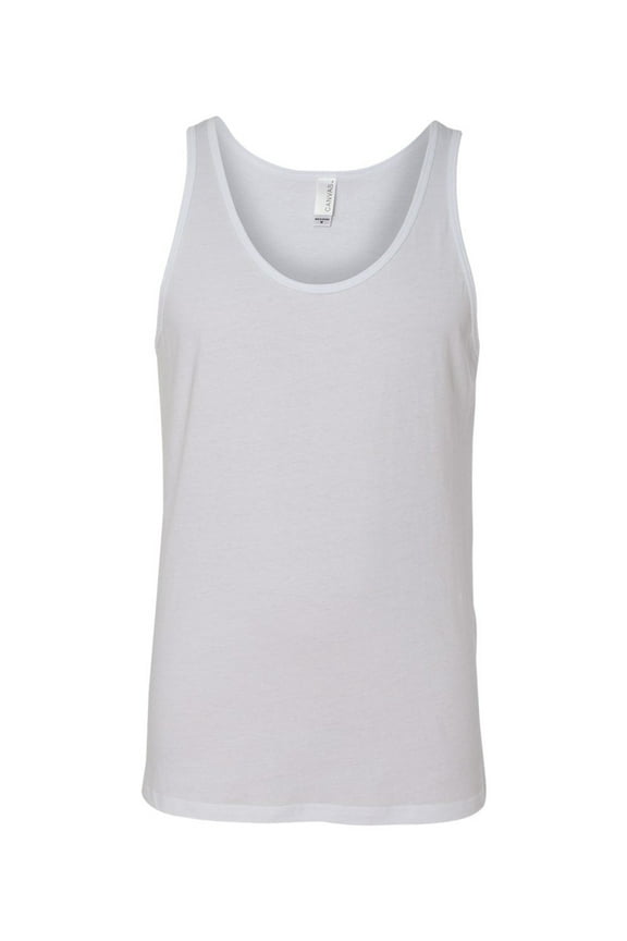 Bella + Canvas - White Jersey Tank Top - Unisex Undershirt Clothes - Basic Plain Comfy Women Tank Top - Daily Men's Tank Tops