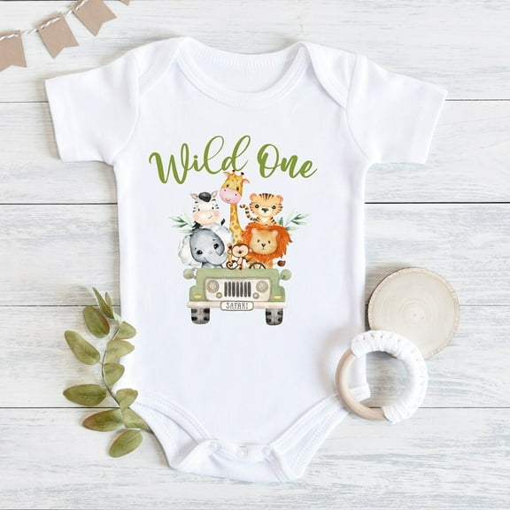 Bella Canvas with Wild One Birthday, Safari Birthday,, Zoo Birthday, First Birthday Outfit, Baby Boy Birthday Outfit, Birthday Boy Cute Baby Boy or Girl Bodysuit Gift