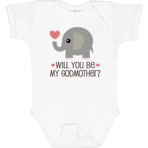 Bella Canvas Will You Be My Godmother Baby Bodysuit Godparents Announcement Childs Baby Bodysuit