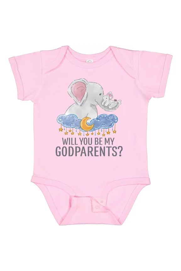 Bella Canvas Will You Be My Godparents? Baby Bodysuit New Godparent Godmom Goddad Baby Bodysuit