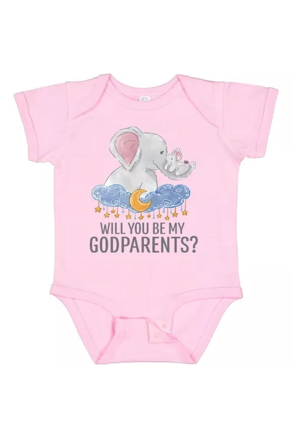 Bella Canvas Will You Be My Godparents? Baby New Godparent Godmom Goddad Bodysuit